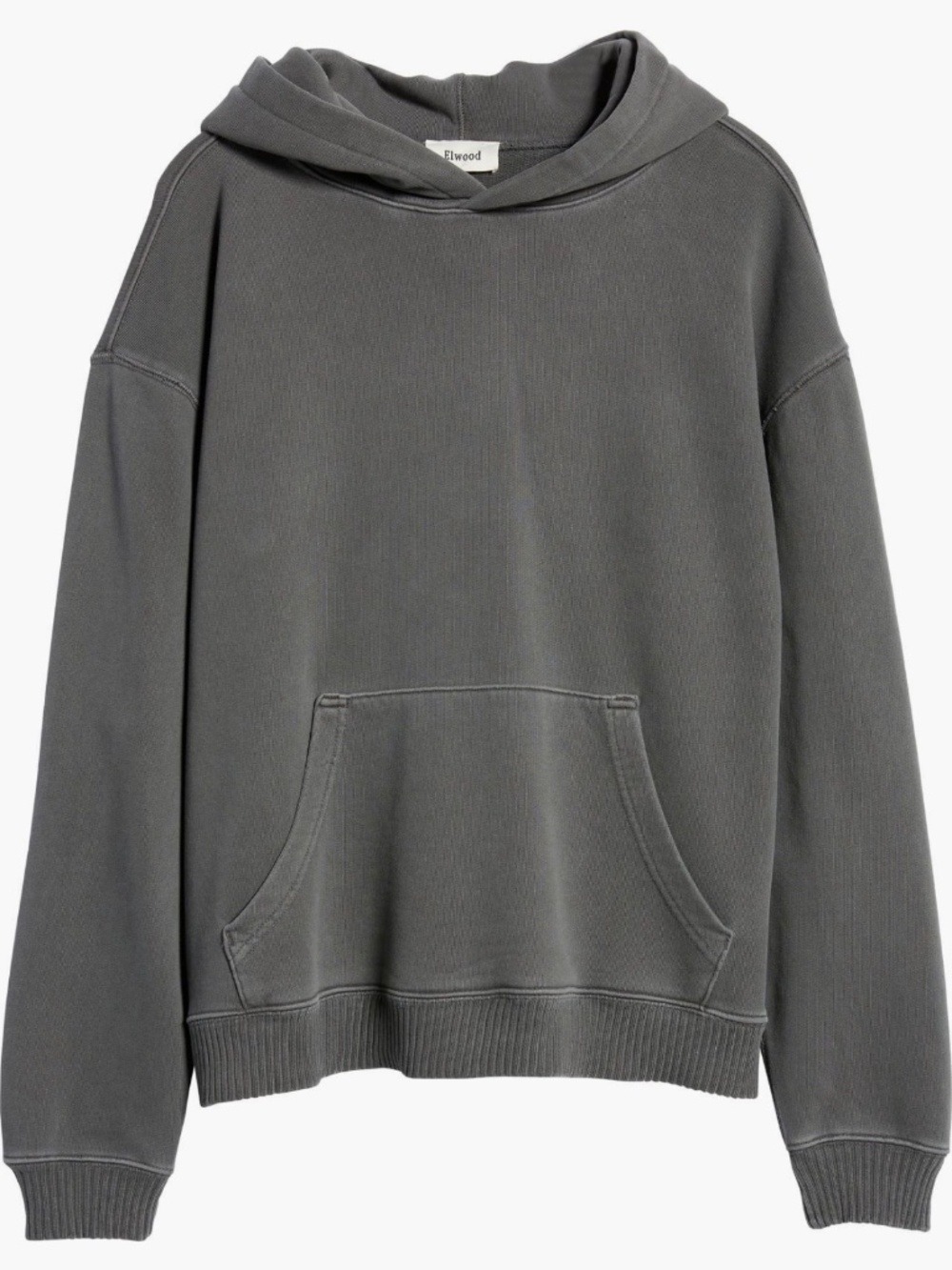 Elwood Core Oversize Organic Cotton Brushed Terry Hoodie XL Grey Organic Cotton